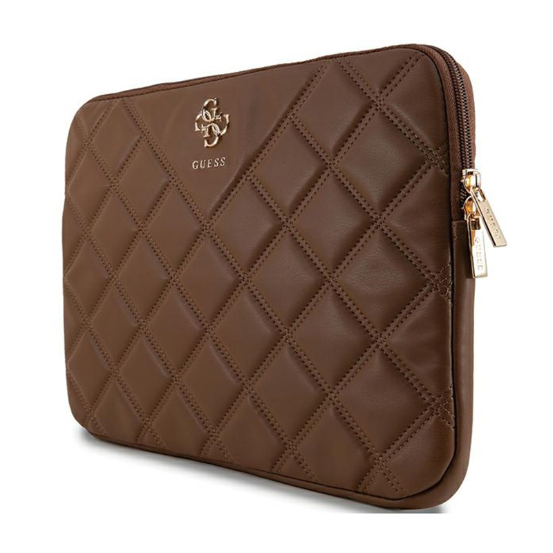 Guess Quilted 4G Sleeve - Etui na notebooka 13" / 14" (brązowy)