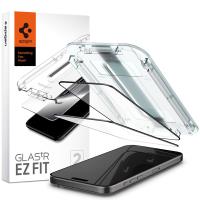 Spigen GLAS.TR EZ FIT FC 2-Pack - Szkło hartowane do iPhone 15 Pro 2 szt (Czarna ramka)