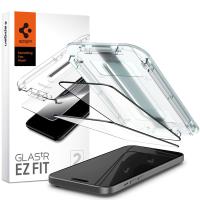 Spigen GLAS.TR EZ FIT FC 2-Pack - Szkło hartowane do iPhone 15 2 szt (Czarna ramka)