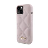 Guess Quilted Metal Logo - Etui iPhone 15 (różowy)