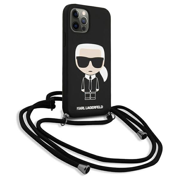 Karl Lagerfeld Fullbody Silicone Iconic Cord - Etui iPhone 12 / 12 Pro (Black)