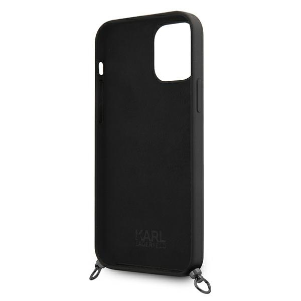 Karl Lagerfeld Fullbody Silicone Iconic Cord - Etui iPhone 12 / 12 Pro (Black)