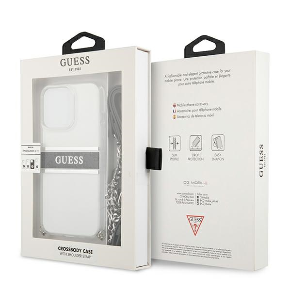 Guess 4G Silver Stripe Crossbody - Etui iPhone 13 Pro Max