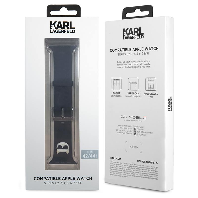 Karl Lagerfeld Silicone Choupette Head – Pasek do Apple Watch 42/44/45 mm (czarny)