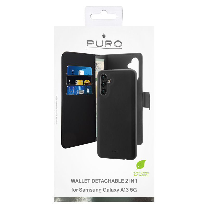 PURO Wallet Detachable - Etui 2w1 Samsung Galaxy A13 5G (czarny)