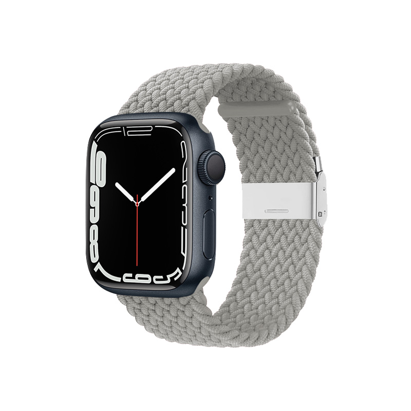 Crong Wave Band – Pleciony pasek do Apple Watch 42/44/45/49 mm (jasny szary)