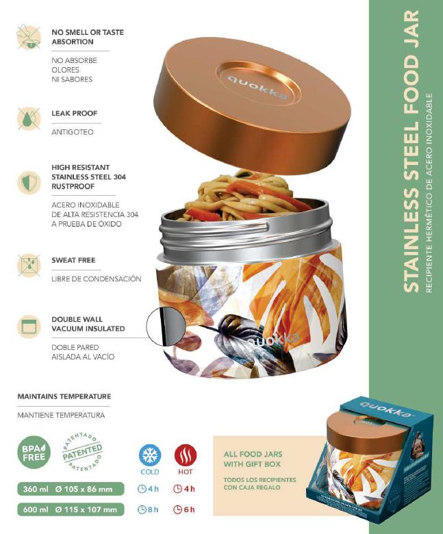 Quokka Whim Food Jar - Lunchbox termiczny / termos obiadowy 600 ml (Tropical)