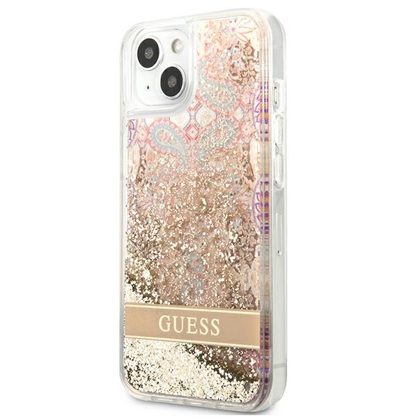 Guess Liquid Glitter Paisley - Etui iPhone 13 (złoty)