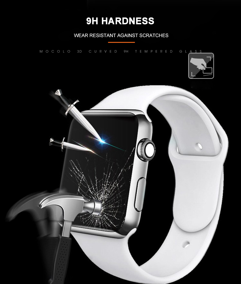 Mocolo 3D Glass Full Glue - Szkło ochronne na ekran Apple Watch 7/8 45 mm