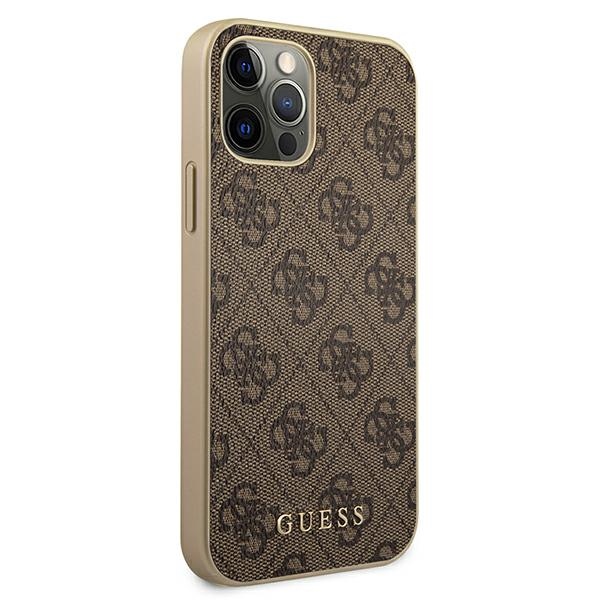 Guess 4G Collection - Etui iPhone 12 / iPhone 12 Pro (brązowy)
