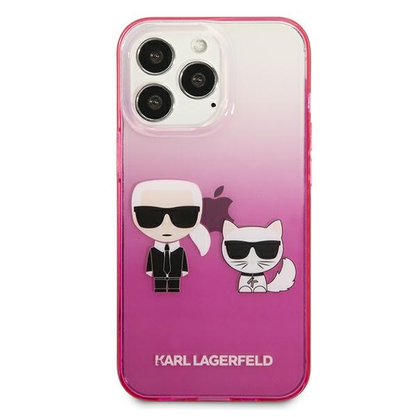 Karl Lagerfeld Gradient Ikonik Karl & Choupette - Etui iPhone 13 Pro (różowy)