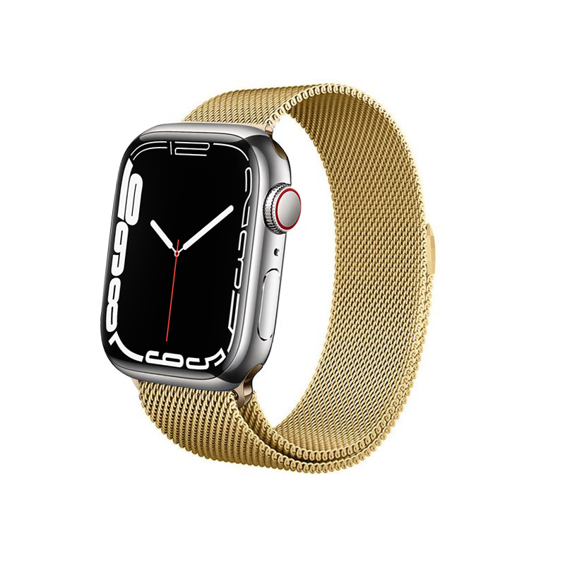 Crong Milano Steel - Pasek ze stali nierdzewnej do Apple Watch 42/44/45/49 mm (złoty)