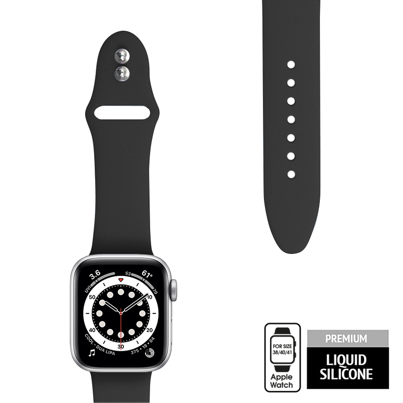 Crong Liquid - Pasek do Apple Watch 38/40/41 mm (czarny)