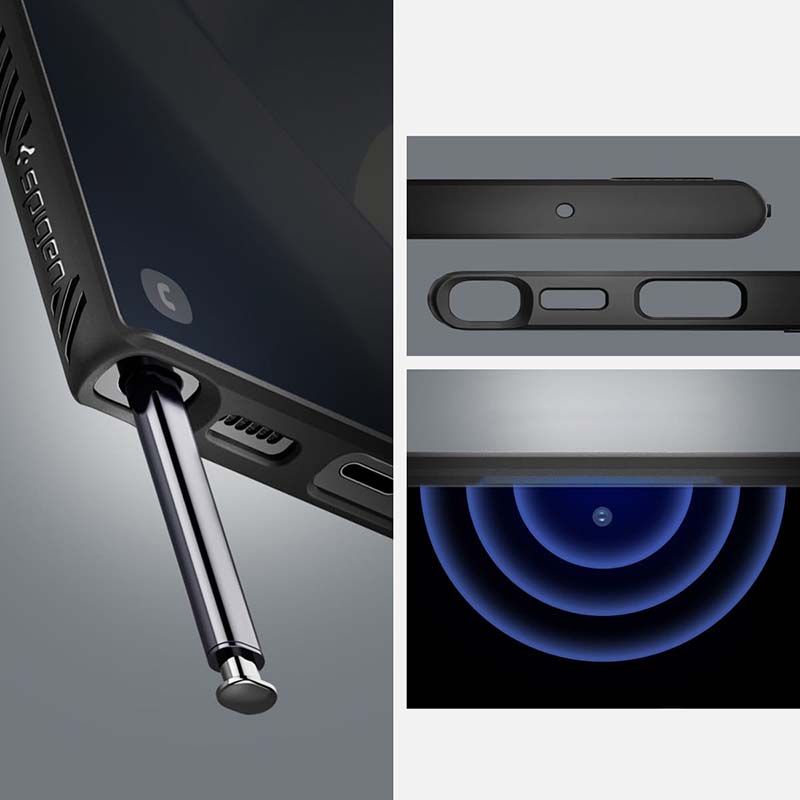 Spigen Liquid Air - Etui do Samsung Galaxy S22 Ultra (Czarny)