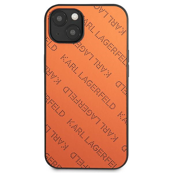 Karl Lagerfeld Perforated Allover - Etui iPhone 13 Mini (pomarańczowy)