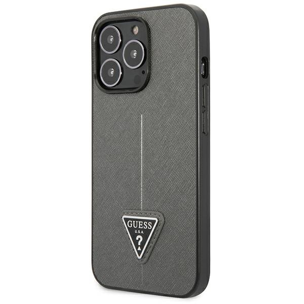Guess Saffiano Triangle Logo Case – Etui iPhone 13 Pro (srebrny)