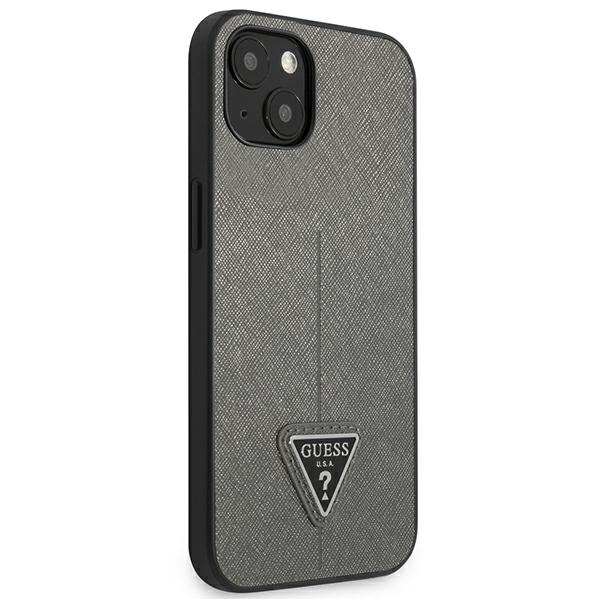 Guess Saffiano Triangle Logo Case – Etui iPhone 13 Mini (srebrny)