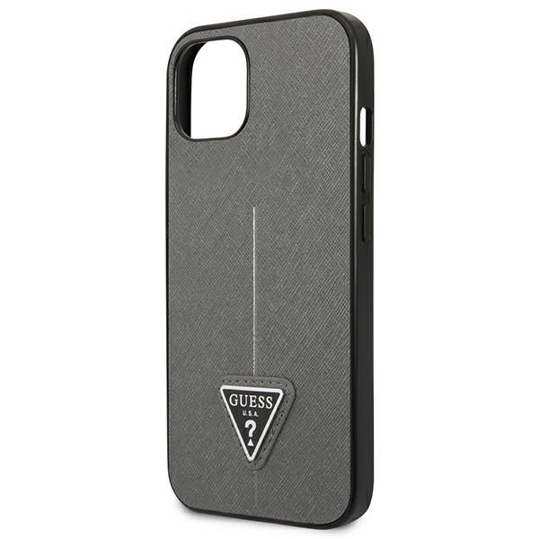 Guess Saffiano Triangle Logo Case – Etui iPhone 13 Mini (srebrny)
