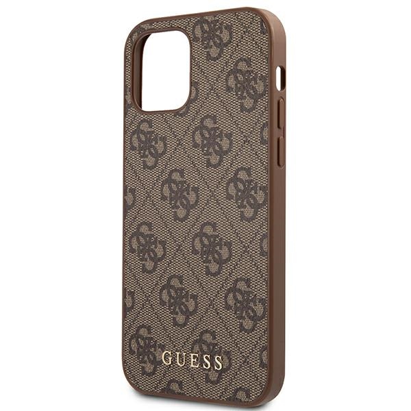 Guess 4G Metal Gold Logo - Etui iPhone 12 Pro Max (brązowy)
