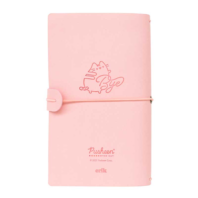 Pusheen – Skórzany notatnik podróżny B6 (Różowy)