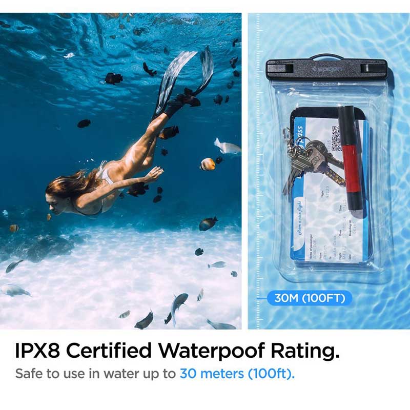 Spigen A610 Universal Waterproof Float Case - Etui do smartfonów do 6.9" (przezoczysty)