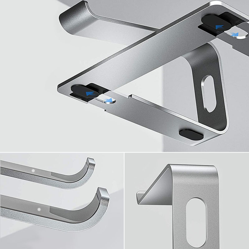 Crong AluBench – Aluminiowa podstawka do laptopa (srebrny)