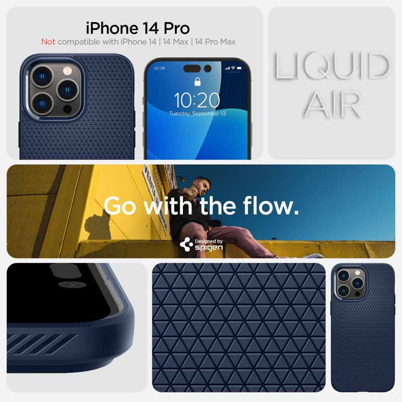 Spigen Liquid Air - Etui do iPhone 14 Pro (Granatowy)
