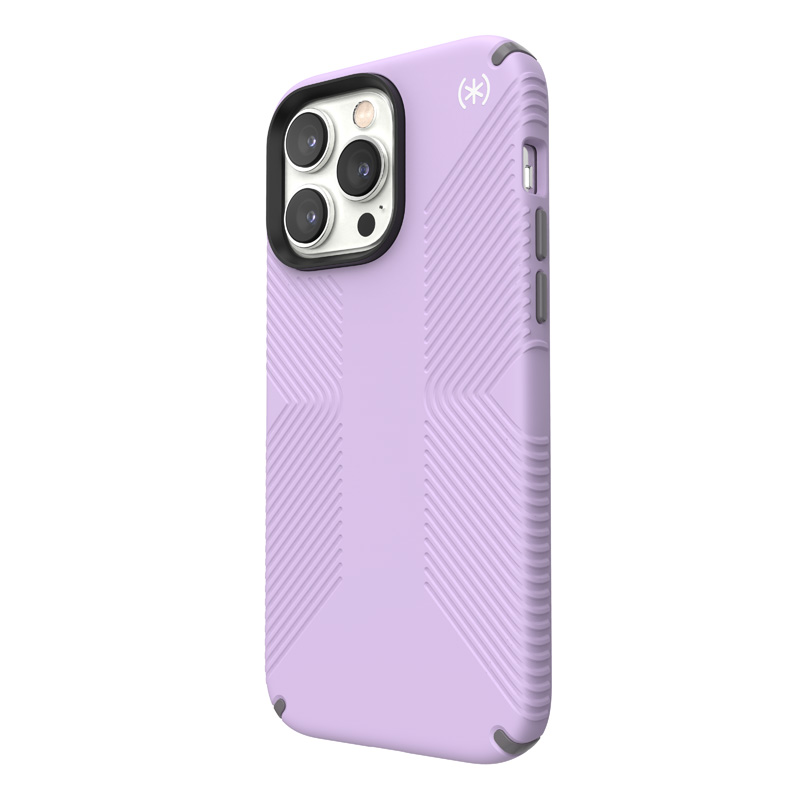 Speck Presidio2 Grip - Antypoślizgowe etui iPhone 14 Pro Max (Spring Purple / Cloudygrey / White)