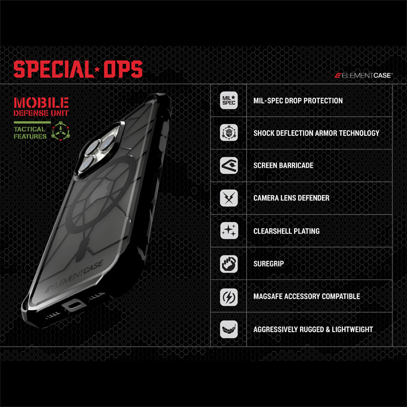 Element Case Special Ops X5 MagSafe - Pancerne etui iPhone 14 Plus (Mil-Spec Drop Protection) (Smoke/Black)