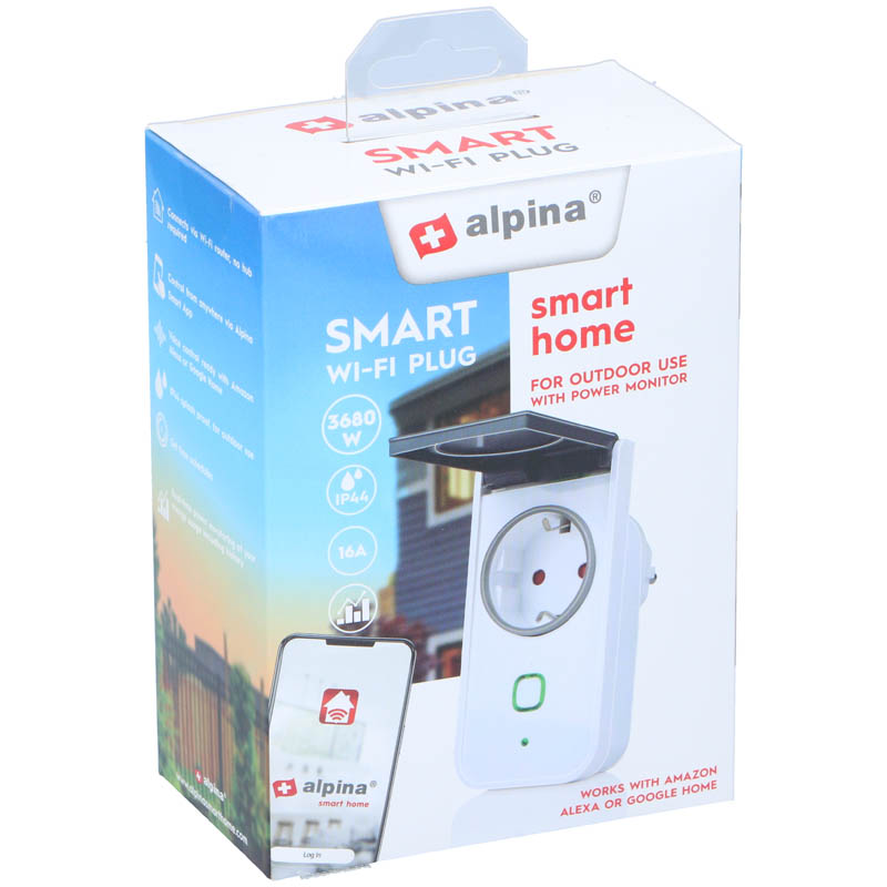 Alpina - Inteligentne gniazdko Wi-Fi pomiar zużycia energii 230 V 3,7 kW