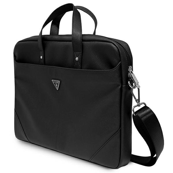 Guess Saffiano Triangle Logo Computer Bag – Torba na notebooka 16” (czarny)