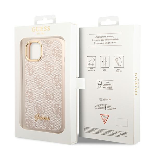 Guess 4G Metal Camera Outline Case – Etui iPhone 14 (Różowy)