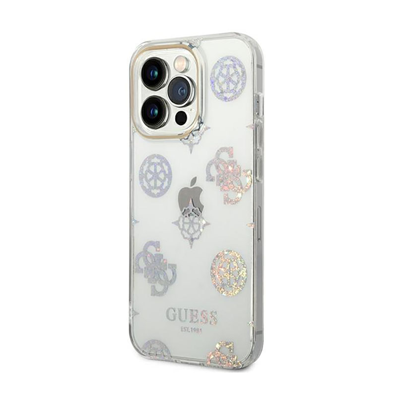 Guess Peony Glitter Case – Etui iPhone 14 Pro Max (Przezroczysty)