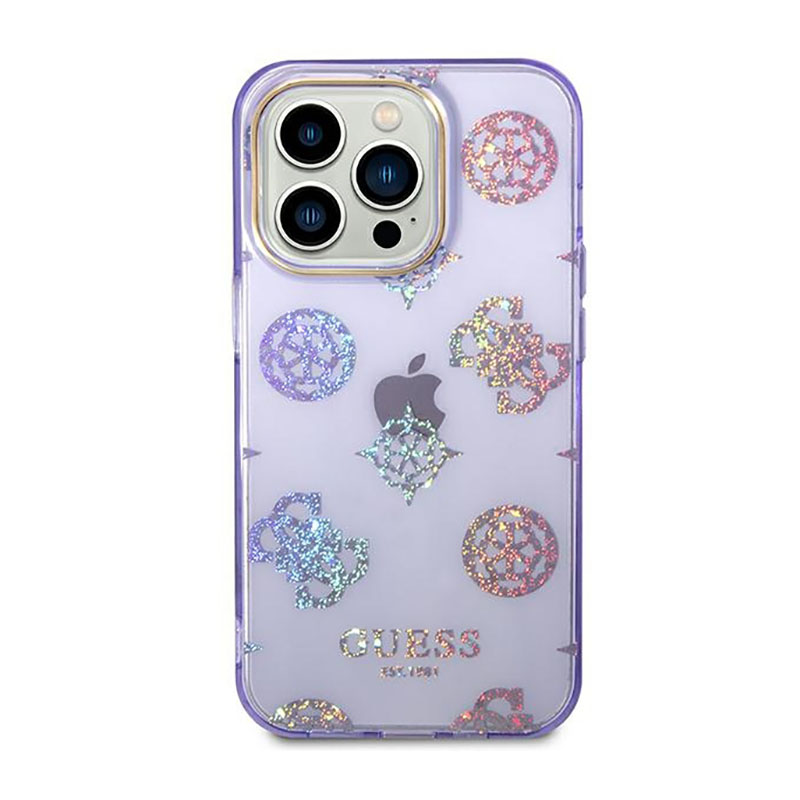 Guess Peony Glitter Case – Etui iPhone 14 Pro Max (Liliowy)