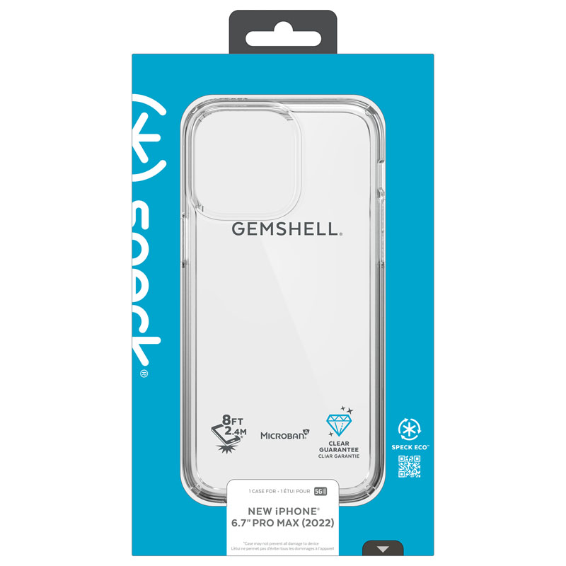 Speck Gemshell - Etui iPhone 14 Pro Max z powłoką MICROBAN (Clear)