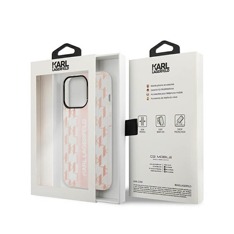 Karl Lagerfeld Mono Vertical Stripe - Etui iPhone 14 Pro (różowy)