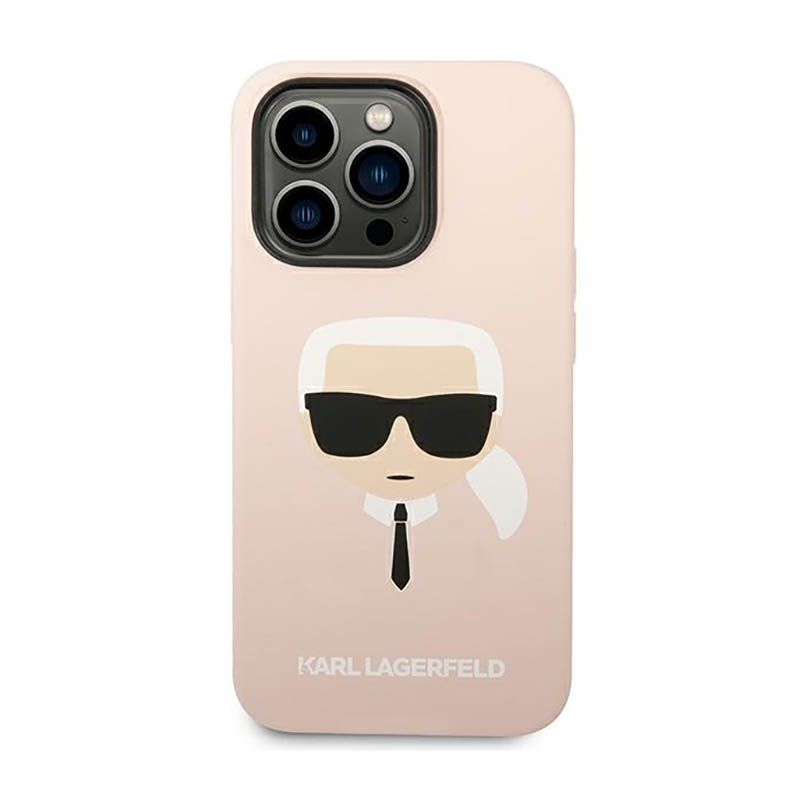 Karl Lagerfeld Silicone Ikonik Karl`s Head - Etui iPhone 14 Pro (różowy)