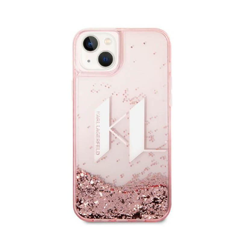 Karl Lagerfeld Liquid Glitter Big Logo Case - Etui iPhone 14 Plus (różowy)