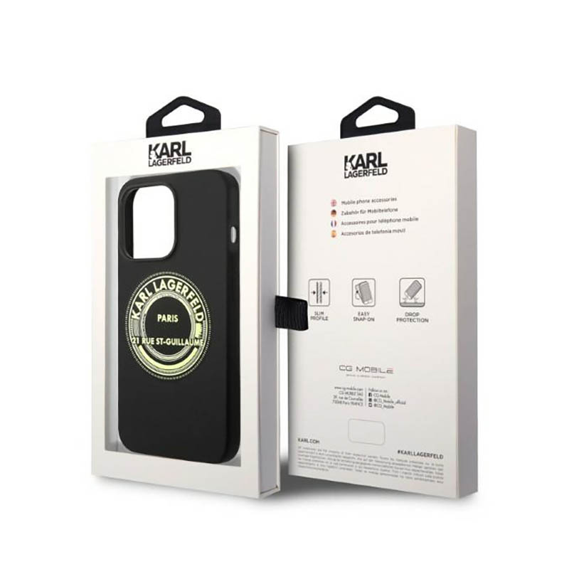 Karl Lagerfeld Silicone RSG - Etui iPhone 14 Pro (czarny)