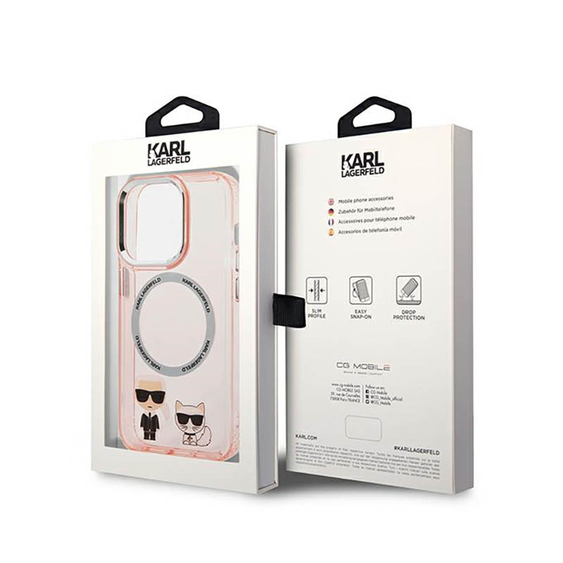 Karl Lagerfeld Karl & Choupette Aluminium MagSafe - Etui iPhone 14 Pro Max (różowy)