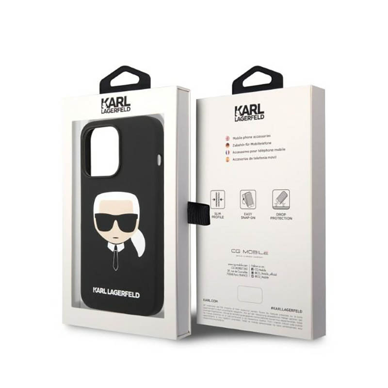 Karl Lagerfeld Silicone Ikonik Karl`s Head MagSafe - Etui iPhone 14 Pro (czarny)