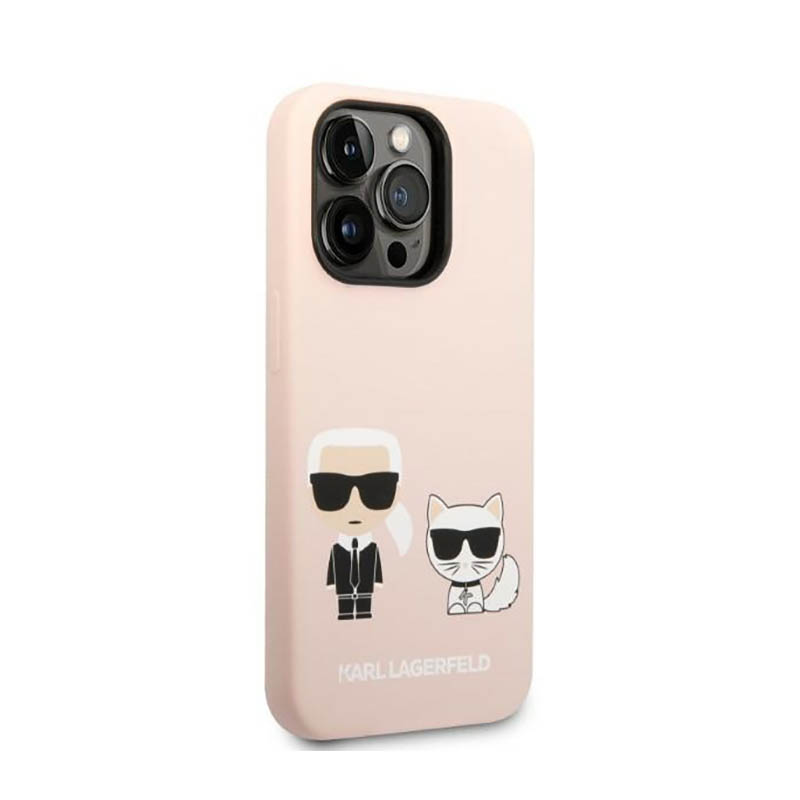 Karl Lagerfeld Liquid Silicone Karl & Choupette MagSafe - Etui iPhone 14 Pro (różowy)