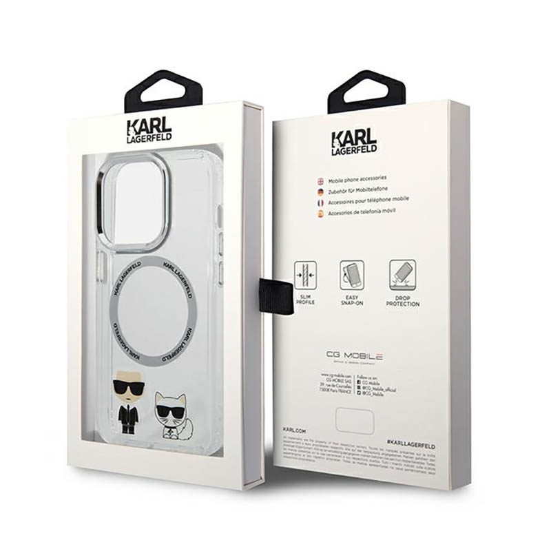 Karl Lagerfeld Karl & Choupette Aluminium MagSafe - Etui iPhone 14 Pro Max (przezroczysty)