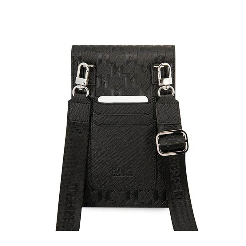 Karl Lagerfeld Monogram Ikonik Patch Wallet Phone Bag - Torba na smartfona i akcesoria (czarny)