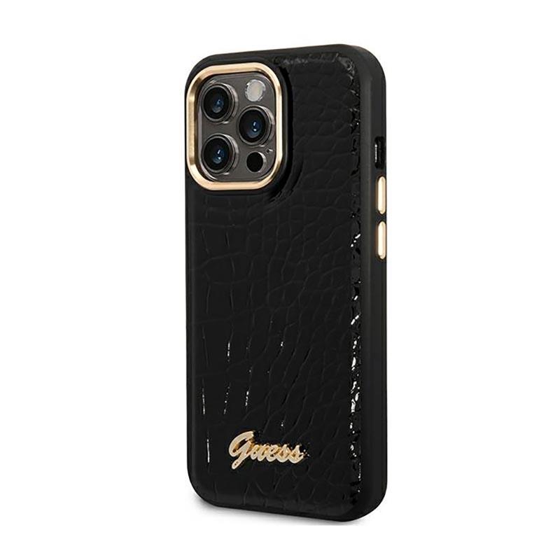 Guess Croco Collection – Etui iPhone 14 Pro (czarny)