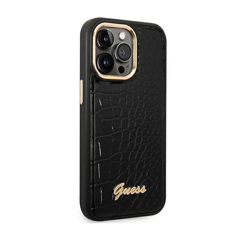Guess Croco Collection – Etui iPhone 14 Pro Max (czarny)