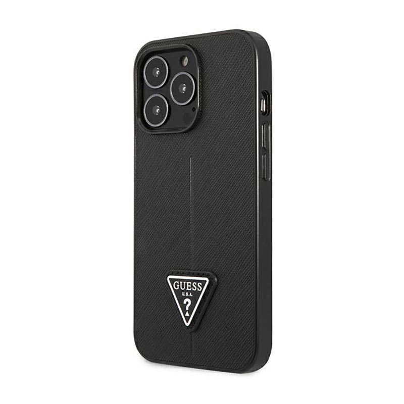 Guess Saffiano Triangle Logo Case – Etui iPhone 14 Pro Max (czarny)