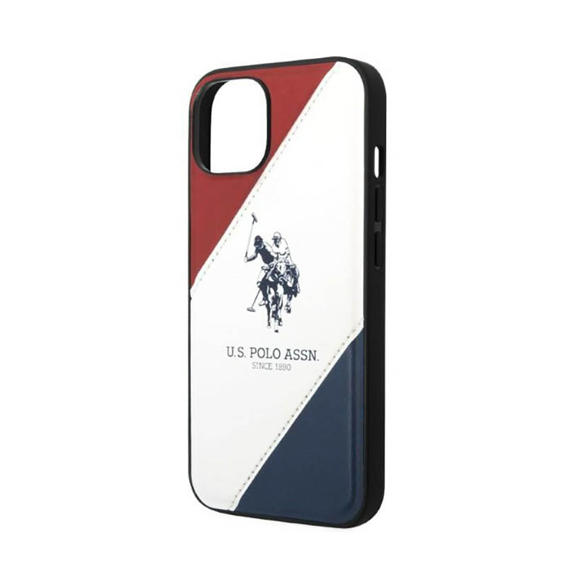 US Polo Assn Tricolor Embossed - Etui iPhone 14 Plus (biały)