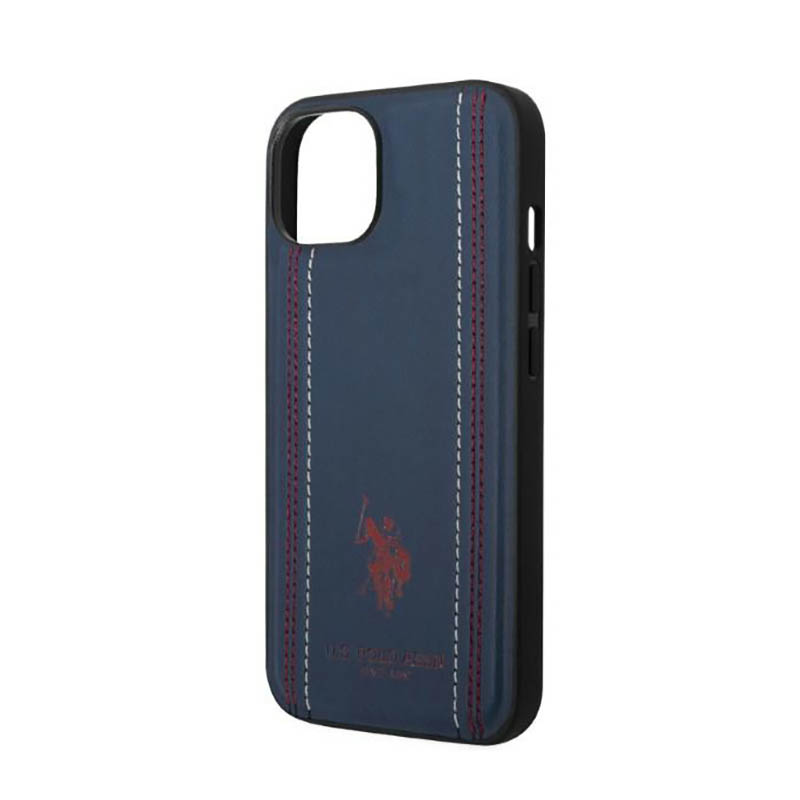 US Polo Assn Leather Stitch - Etui iPhone 14 Plus (granatowy)
