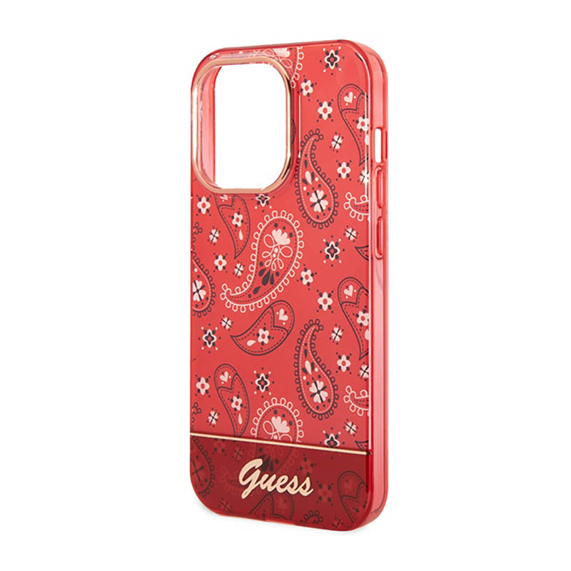 Guess Bandana Paisley - Etui iPhone 14 Pro (czerwony)